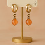 Zultanite Color Change Earrings| Stainless Steel Hoops with Faceted Diaspore Gemstone
