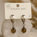 Zultanite Color Change Earrings| Stainless Steel Hoops with Faceted Diaspore Gemstone