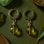 Zultanite Color Change Earrings| Stainless Steel Hoops with Faceted Diaspore Gemstone