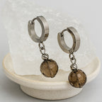 Zultanite Color Change Earrings| Stainless Steel Hoops with Faceted Diaspore Gemstone