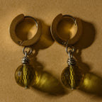 Zultanite Color Change Earrings| Stainless Steel Hoops with Faceted Diaspore Gemstone