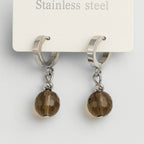 Zultanite Color Change Earrings| Stainless Steel Hoops with Faceted Diaspore Gemstone