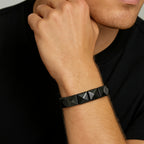 Obsidian Core Bracelet | 12x12 mm Pyramid Cut Stones