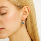 Boho Lapis Coral Earrings – One of a Kind Sterling Silver Bronze Spiral Drop Dangle