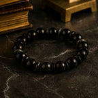 Obsidian Cat Eye Bracelet | 10 mm Natural Stone Beads