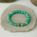 Amazonite Hematite Bracelet 8mm Handmade Crystal Jewelry