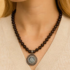 Smoky Quartz Necklace 925 Silver | 8mm Beads