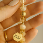 520 Citrine Money Magnet Bracelet 8mm |  18K Gold-Plated |