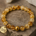 520 Citrine  Bracelet 8mm Love & Wealth Alignment 18K Gold-Plated