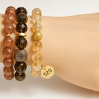 520 Citrine  Bracelet 8mm Love & Wealth Alignment 18K Gold-Plated