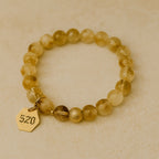 520 Citrine  Bracelet 8mm Love & Wealth Alignment 18K Gold-Plated