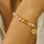 520 Citrine  Bracelet 8mm Love & Wealth Alignment 18K Gold-Plated