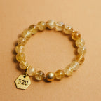 520 Citrine  Bracelet 8mm Love & Wealth Alignment 18K Gold-Plated