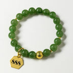 888 Abundance Code Bracelet – Green Aventurine 18K Gold-Plated