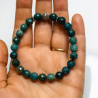 Blue Apatite Bracelet 8mm Natural Faceted Teal Gemstone | 925 Silver |