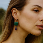 Emerald Amethyst Earrings 925 Sterling Silver Gemstone Earrings Handmade Luxury Jewelry