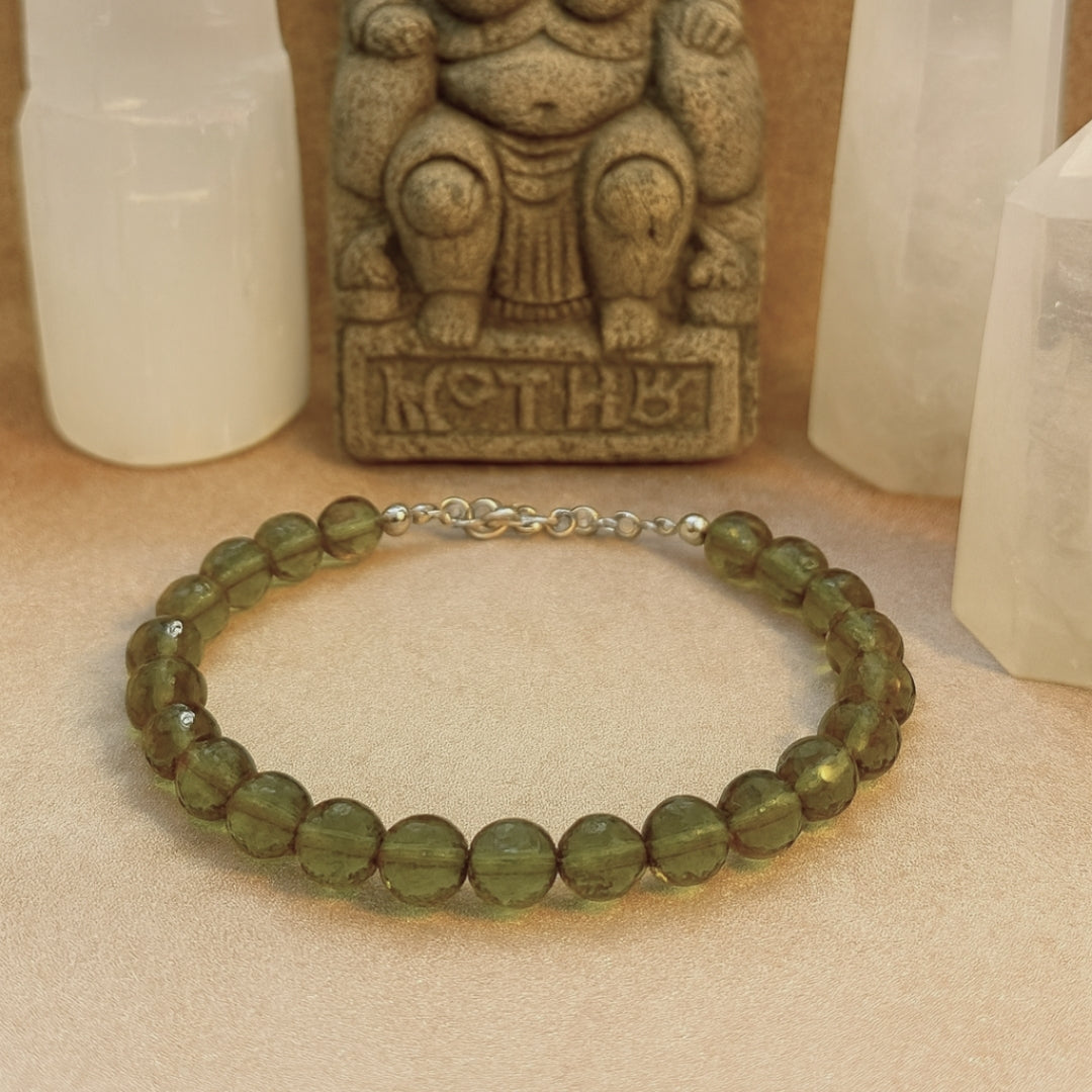 Zultanite Round Bracelet | 8 mm Faceted Zultanite with 925 Sterling Silver