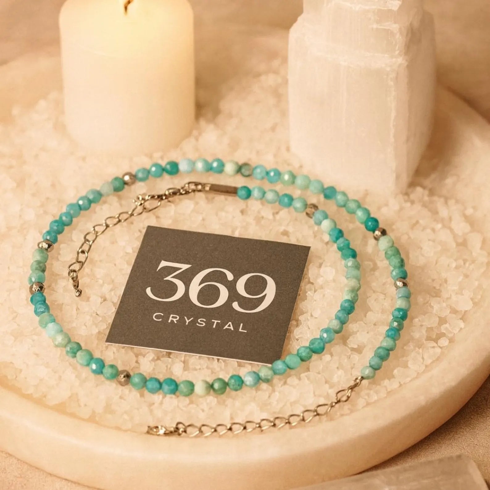 Amazonite Boho Necklace Calm Power | 4mm Faceted Amazonite
