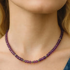 Amethyst & 925 Sterling Silver Necklace | AAA Faceted Gemstone |Luxury Handmade Jewelry