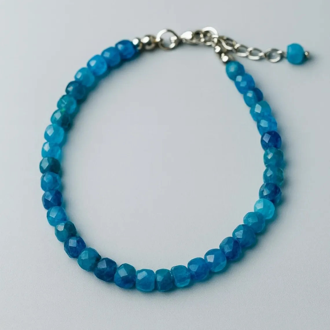 Apatite Cube Bracelet | 925 Sterling Silver | Natural Gemstone Jewelry