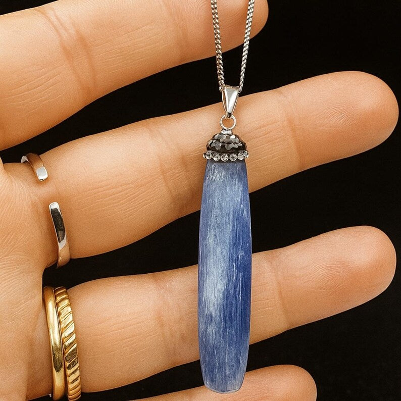 Blue Kyanite Necklace – Natural Crystal Pendant