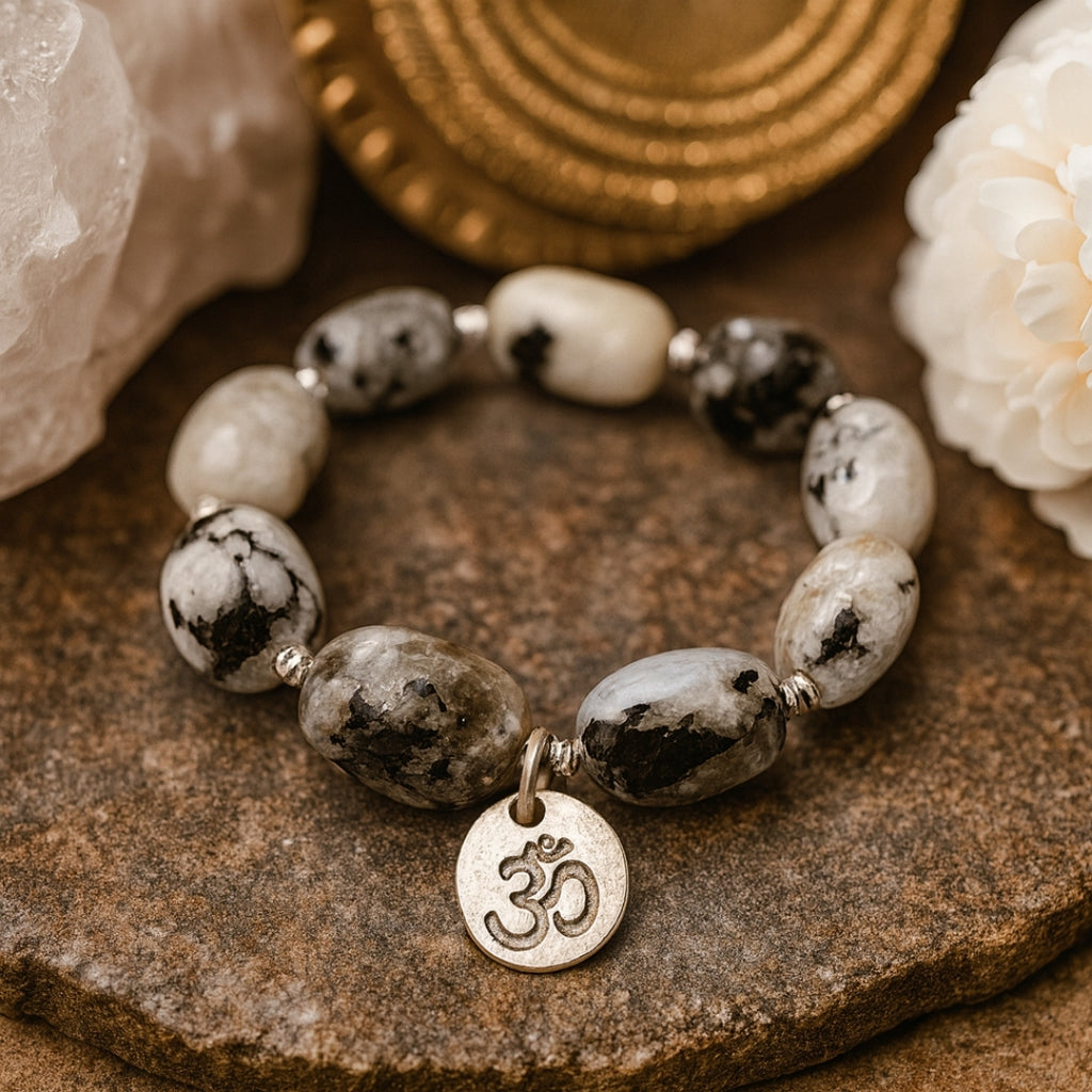 Black Tourmalinated Moonstone Bracelet