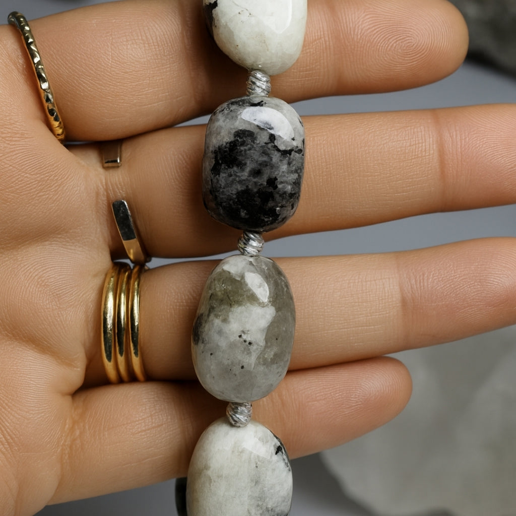 Black Tourmalinated Moonstone Bracelet