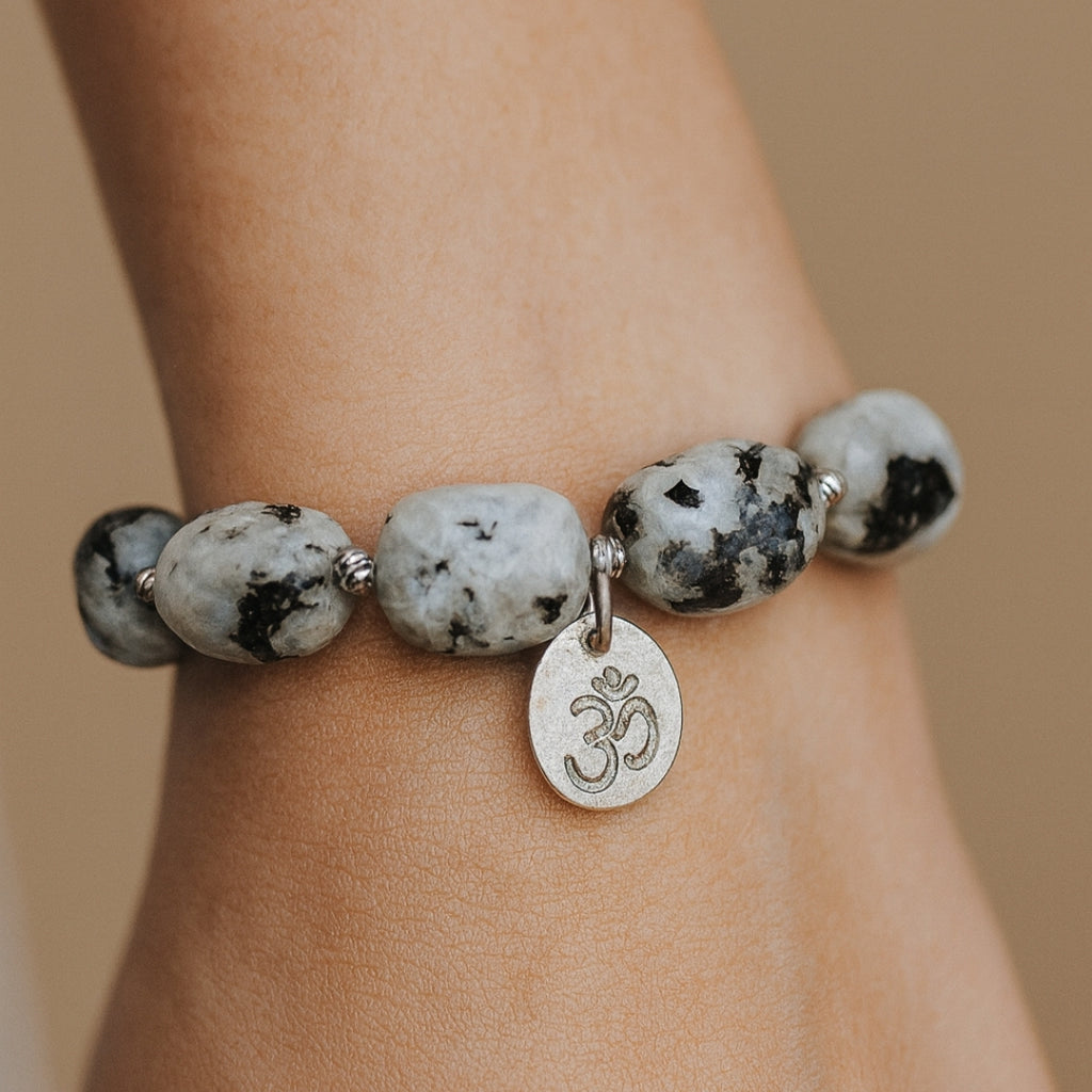 Black Tourmalinated Moonstone Bracelet