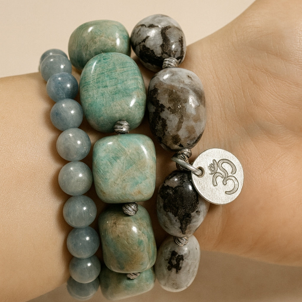 Black Tourmalinated Moonstone Bracelet