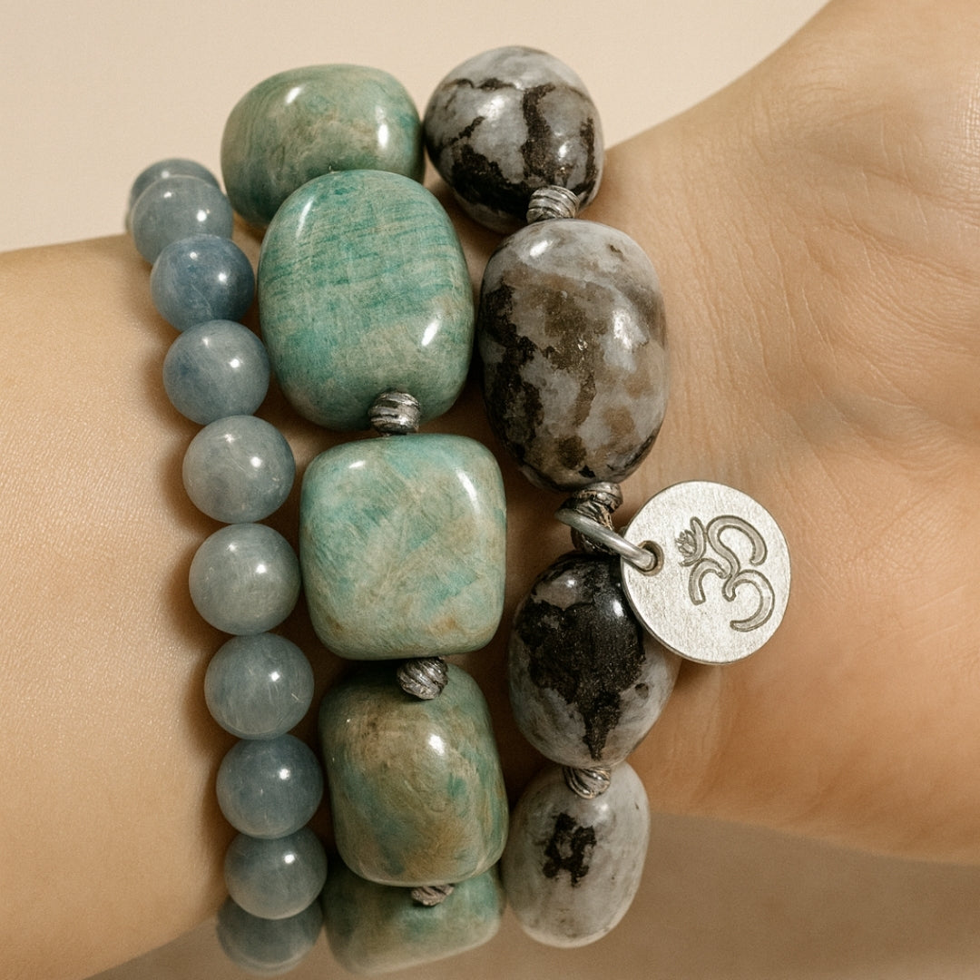Black Tourmalinated Moonstone Bracelet