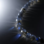 Natural Labradorite Necklace | 6mm Faceted Labradorite | Silver-Plated Accents