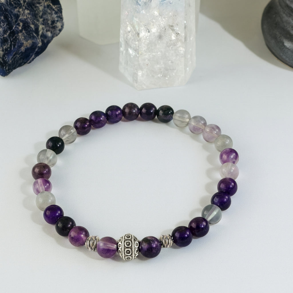 Fluorite Crystal Bracelet | 6mm Natural Fluorite Beads