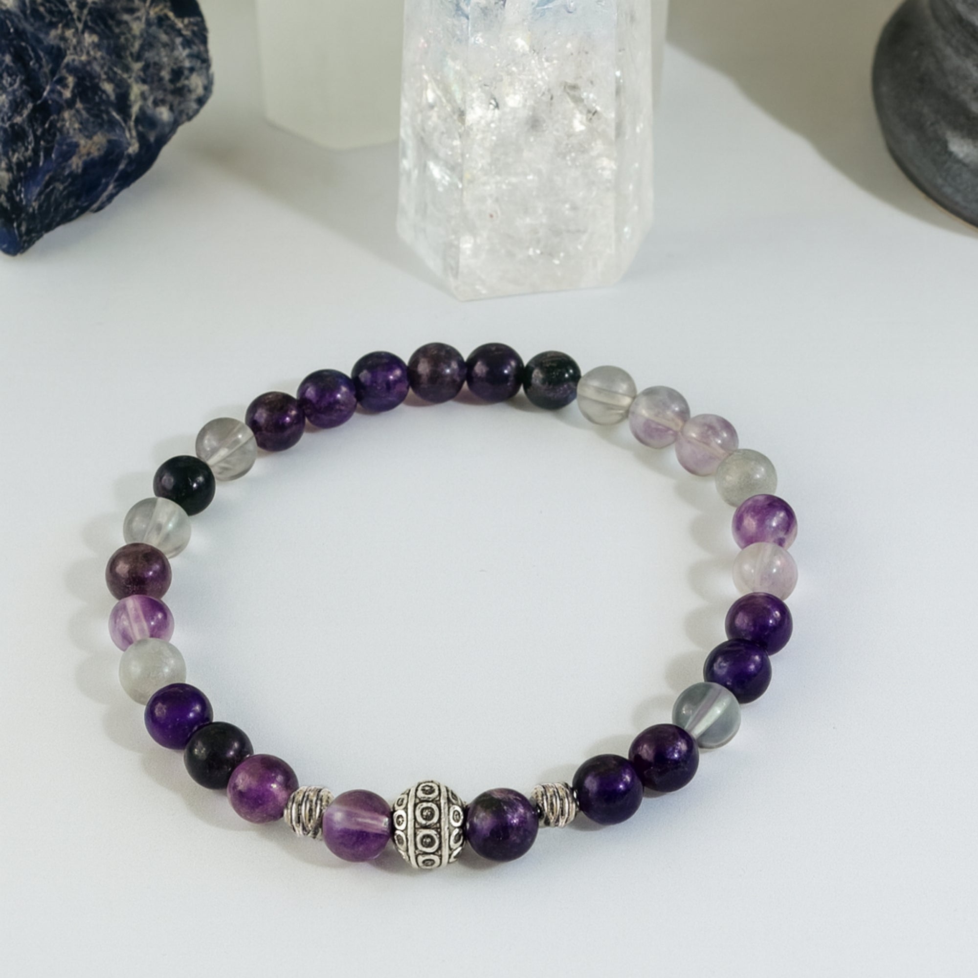 Fluorite Crystal Bracelet | 6mm Natural Fluorite Beads