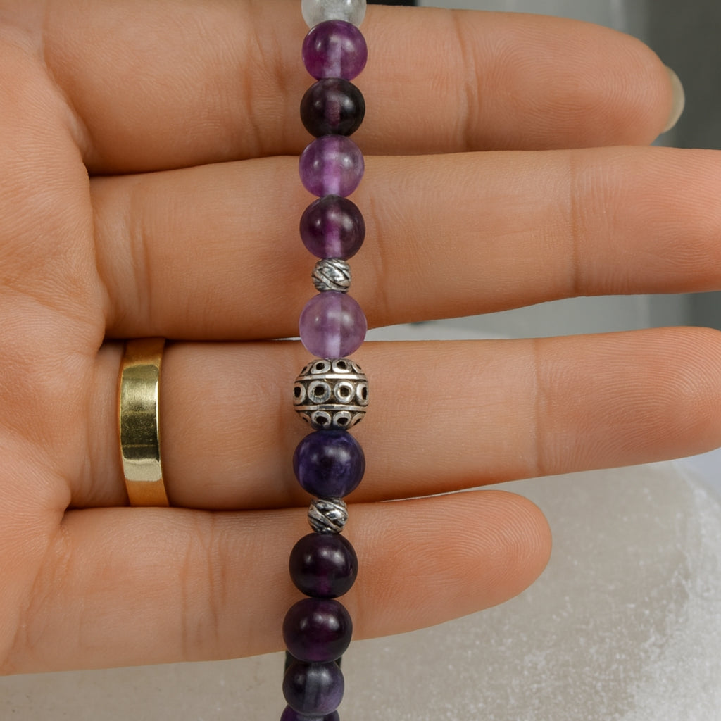 Fluorite Crystal Bracelet | 6mm Natural Fluorite Beads
