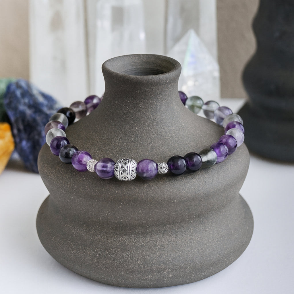 Fluorite Crystal Bracelet | 6mm Natural Fluorite Beads