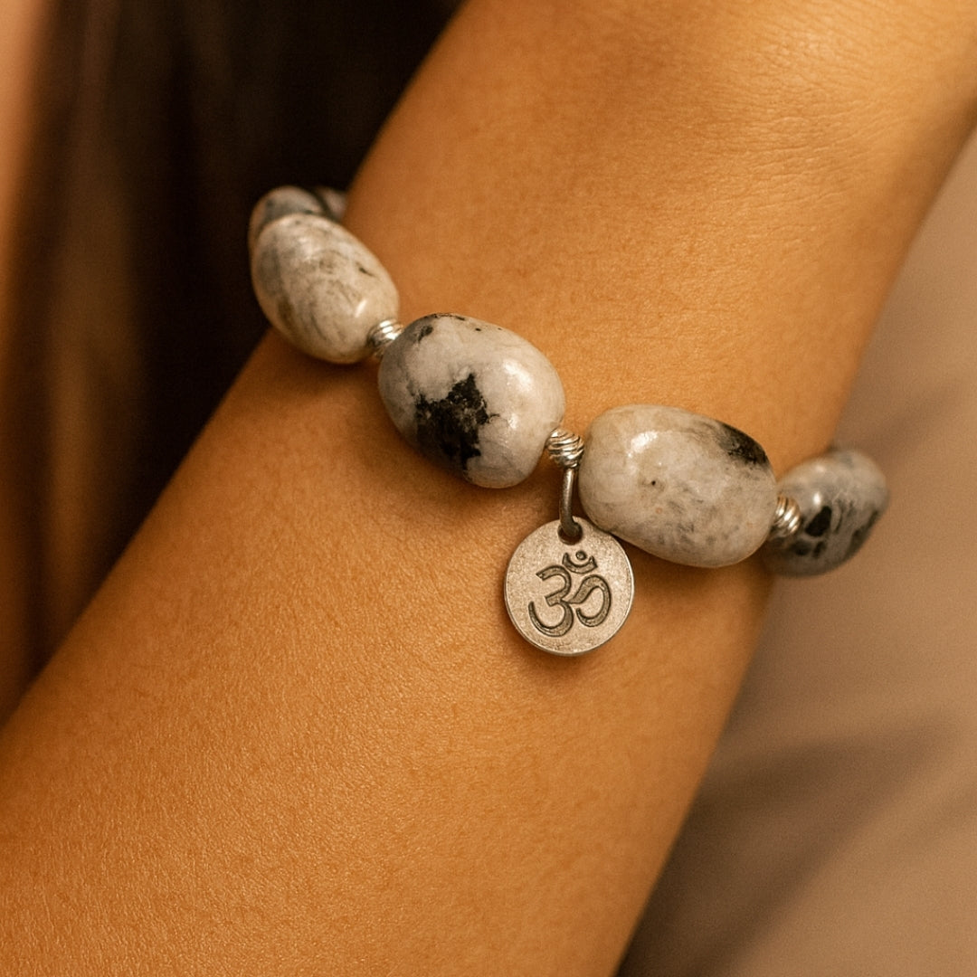 Black Tourmalinated Moonstone Bracelet