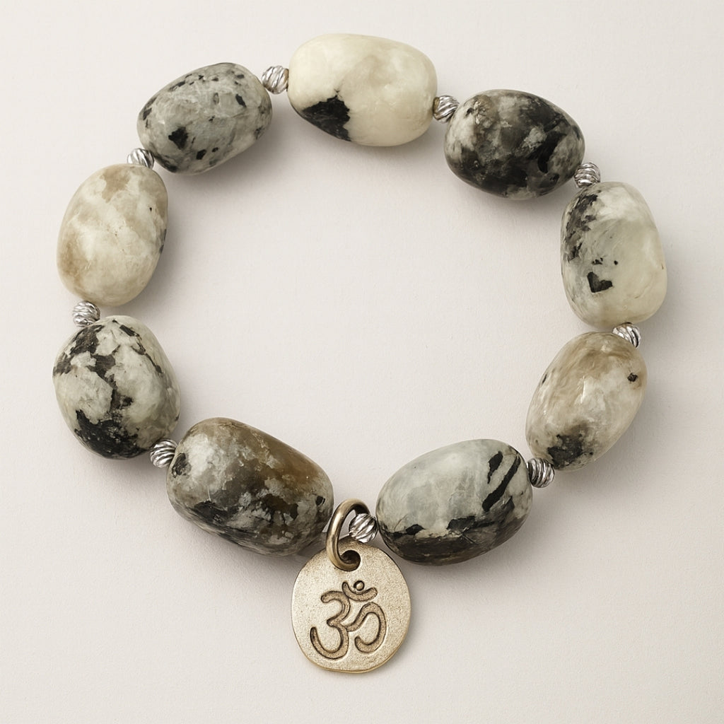 Black Tourmalinated Moonstone Bracelet