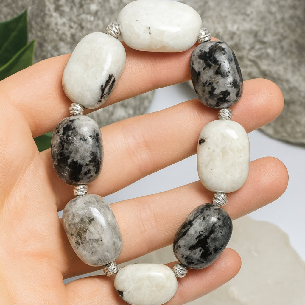 Black Tourmalinated Moonstone Bracelet