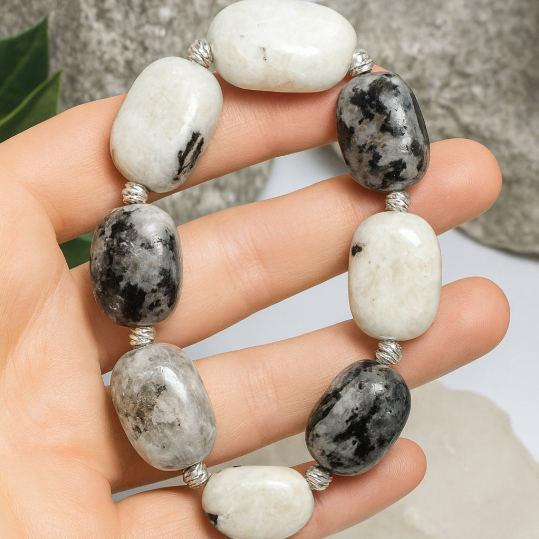 Black Tourmalinated Moonstone Bracelet