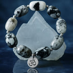 Black Tourmalinated Moonstone Bracelet