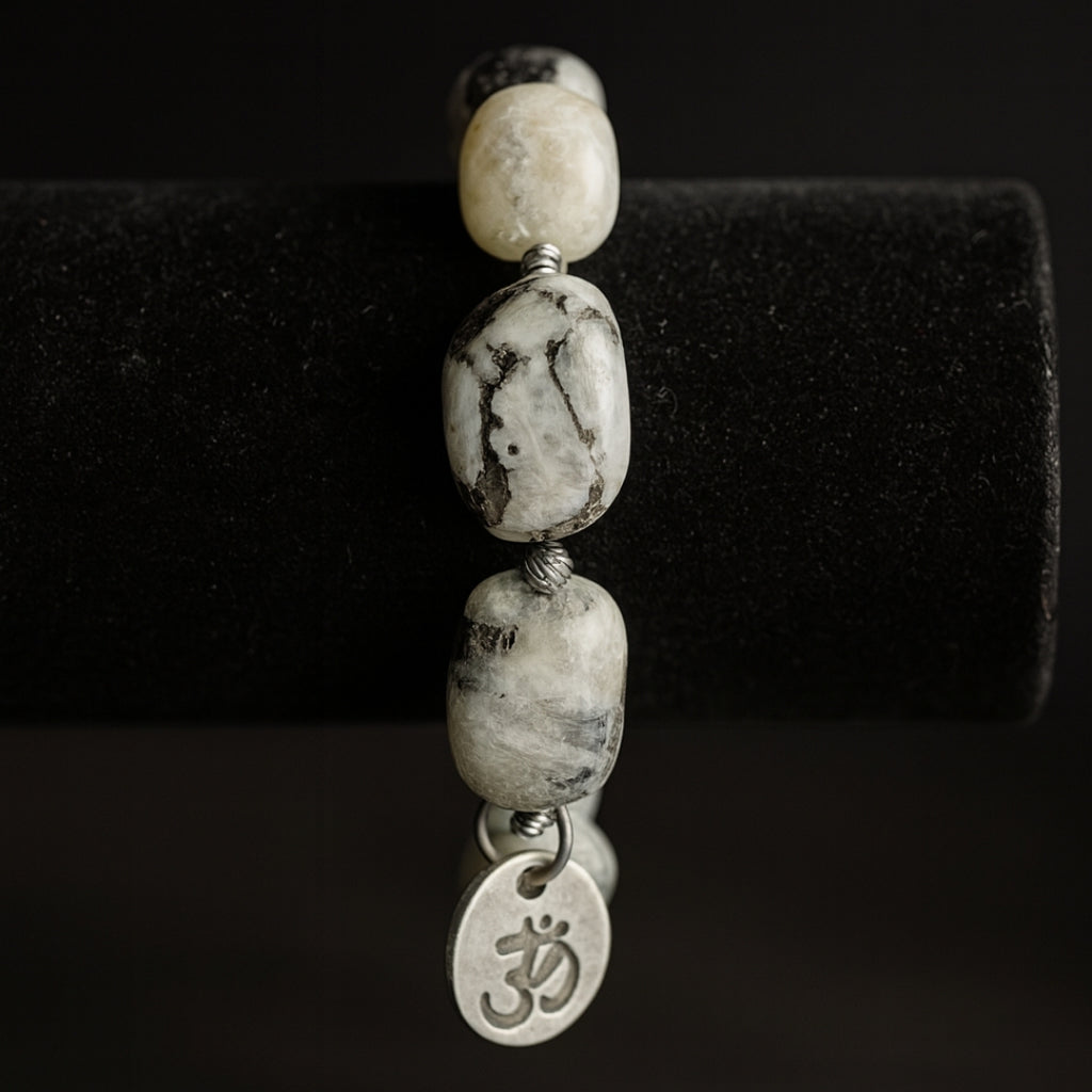 Black Tourmalinated Moonstone Bracelet