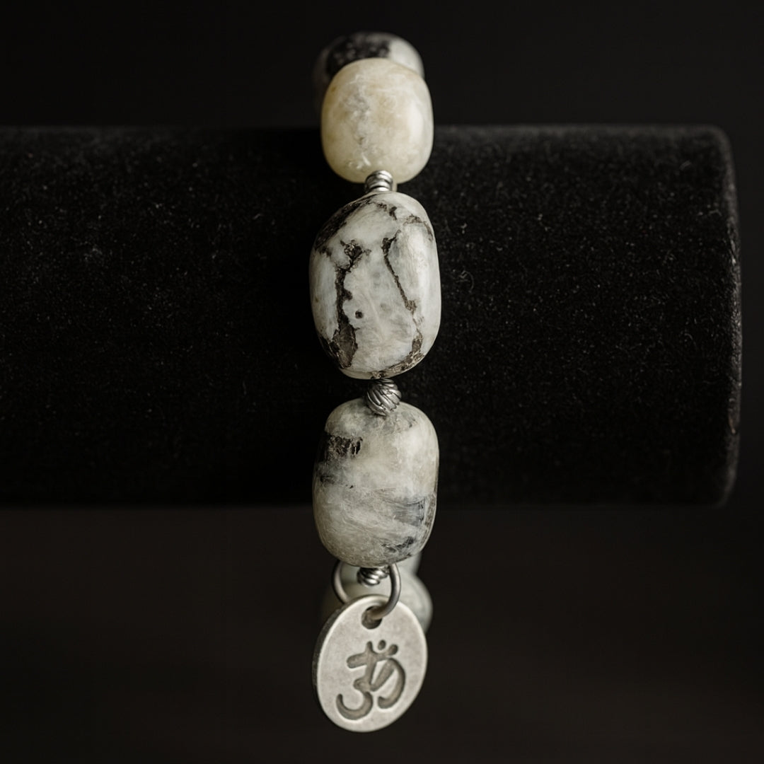 Black Tourmalinated Moonstone Bracelet