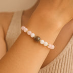 Moonstone Rose Quartz Bracelet | Love Energy & Feminine Intuition Gift |  Heart Chakra Gems