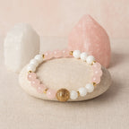 Moonstone Rose Quartz Bracelet | Love Energy & Feminine Intuition Gift |  Heart Chakra Gems