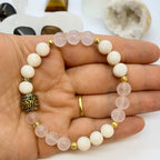 Moonstone Rose Quartz Bracelet | Love Energy & Feminine Intuition Gift |  Heart Chakra Gems