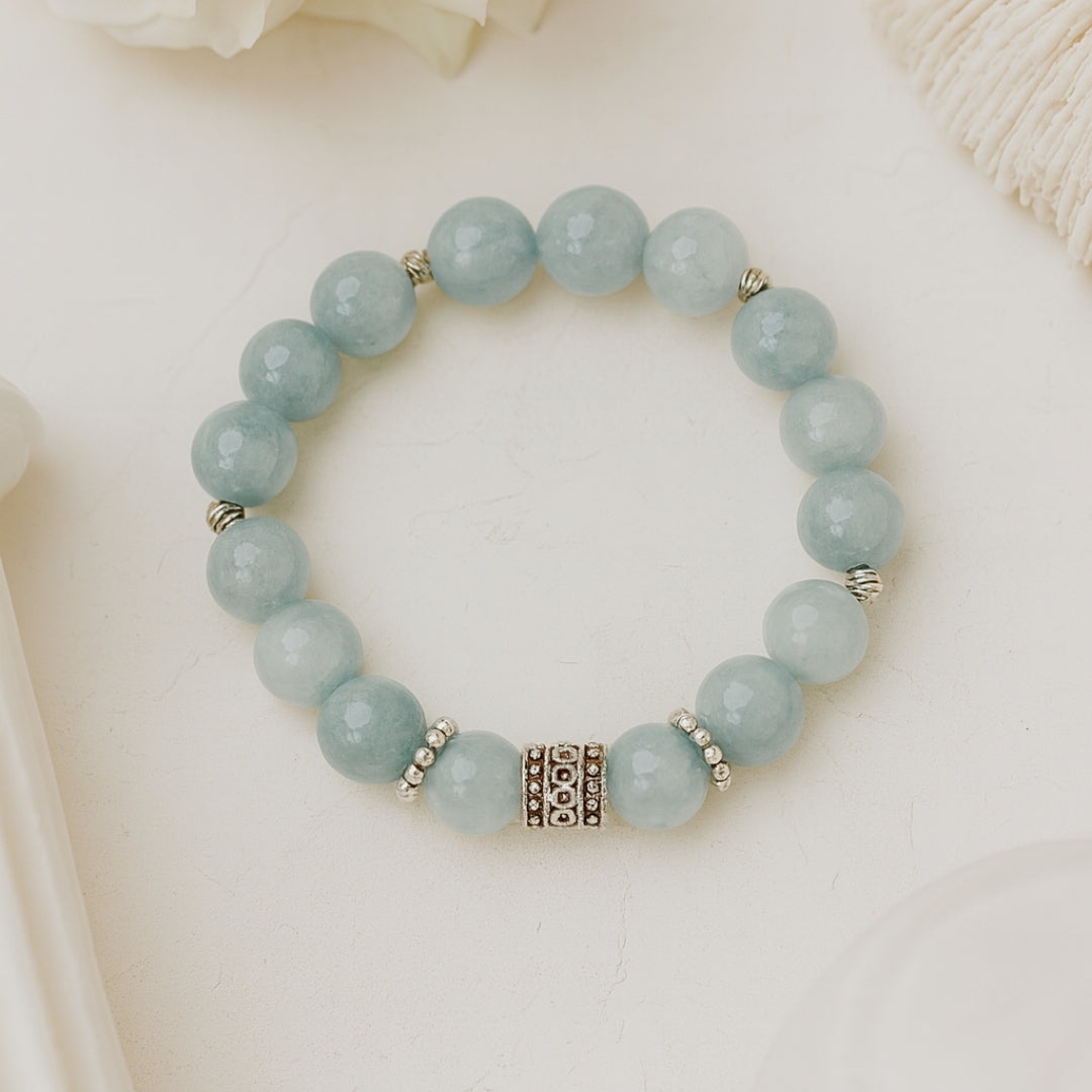 Blue Quartz Beaded Bracelet (10 mm)