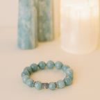 Blue Quartz Natural Stone Bracelet | 10mm Premium Beads | Peace • Mental Balance • Calm Energy | Luxury Meditation Gift