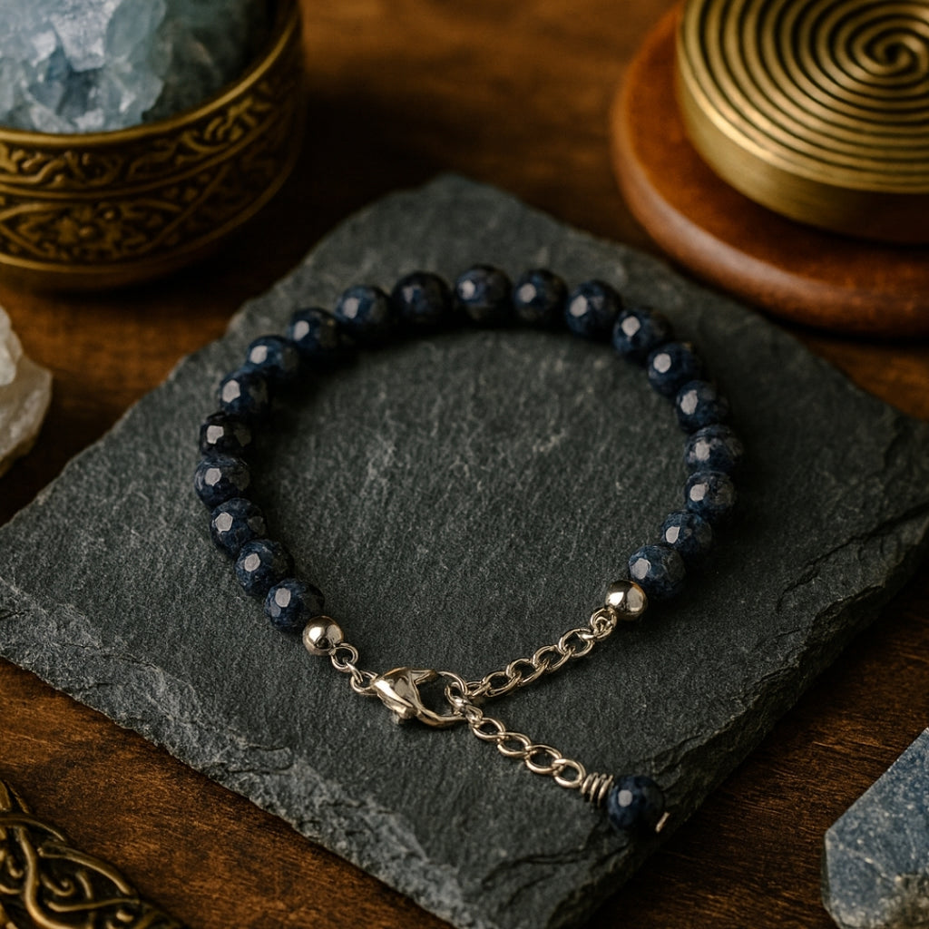 Sapphire Vision Bracelet 6mm Faceted Natural Sapphire 925 Silver