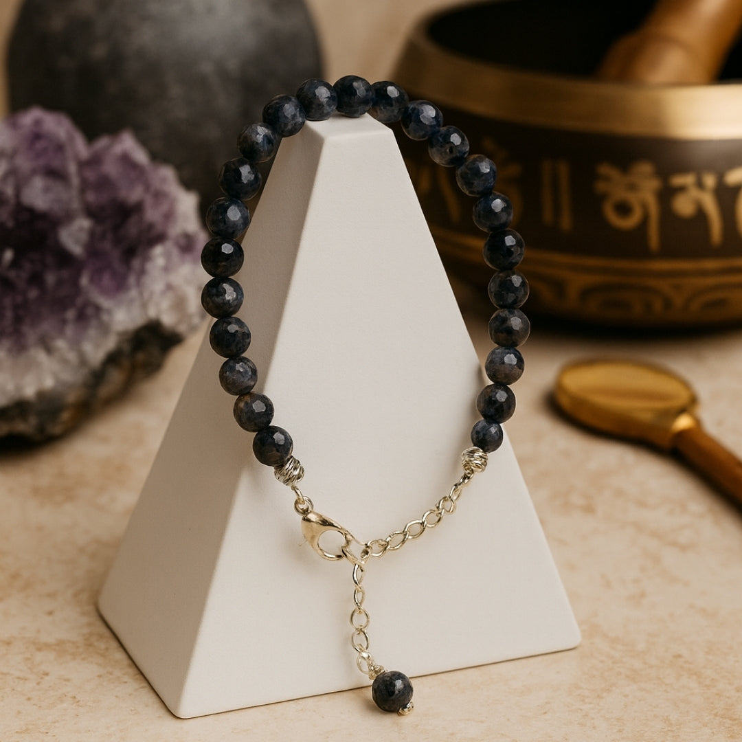 Get this Protective Sapphire Bracelet and stay centered with 925 sterling silver beads. Buy this Manifestation Stone for your daily intentions and clarity. Shop this 6mm Gemstone Jewelry for a trendy yet deeply spiritual vibe. Order this Gift for Dad or Gift for Mom to offer wisdom and protection. Choose this Pure Silver compatible accessory for lasting quality. Purchase this Natural Crystal Jewelry for its authentic vibration. Select this Real Blue Sapphire stone now.