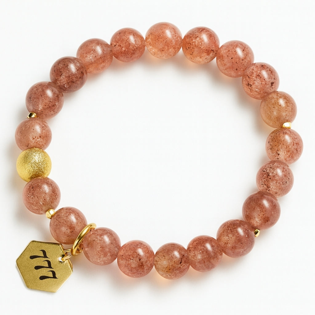 Get this Strawberry Quartz Bracelet to experience the synergy of 777 vibrations and divine light. Buy this 8mm Energy Bracelet for focus, balance, and heart chakra awakening. Shop this Intention Jewelry to stay aligned with your highest purpose. Order this New Beginnings gift to support someone starting a journey of love. Choose this Minimalist Crystal Bracelet for a sleek and meaningful look. Purchase this Manifestation Jewelry to shift your reality. Select this gem.